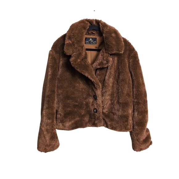 Free People Mena Cropped Faux Fur Jacket Teddy Size M - Picture 1 of 8